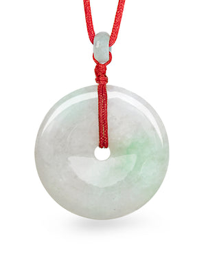 Jade Necklace | Certified Grade A Jadeite Jade Circle Donut Coin Pendant Necklace | Dahlia