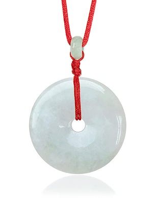 Jade Necklace | Certified Grade A Jadeite Jade Circle Donut Coin Pendant Necklace | Dahlia