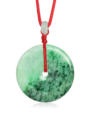 Jade Necklace | Certified Grade A Jadeite Jade Circle Donut Coin Pendant Necklace | Dahlia