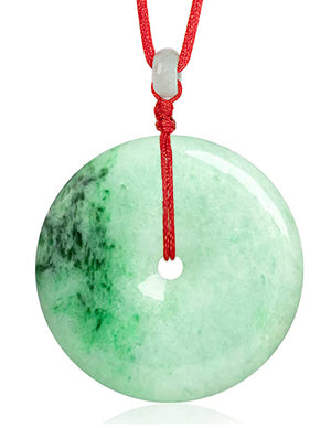 Jade Necklace | Certified Grade A Jadeite Jade Circle Donut Coin Pendant Necklace | Dahlia