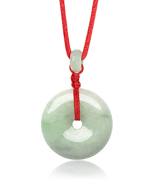 Jade Necklace | Certified Grade A Jadeite Jade Circle Donut Coin Pendant Necklace | Dahlia