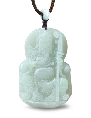 Jade Necklace | Jadeite Certified Grade A Jade Guan Gong Pendant Necklace | Dahlia