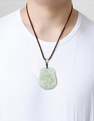 Jade Necklace | Dragon Phoenix Jade Pendant Necklace | Dahlia