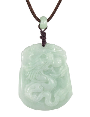 Jade Necklace | Dragon Phoenix Jade Pendant Necklace | Dahlia