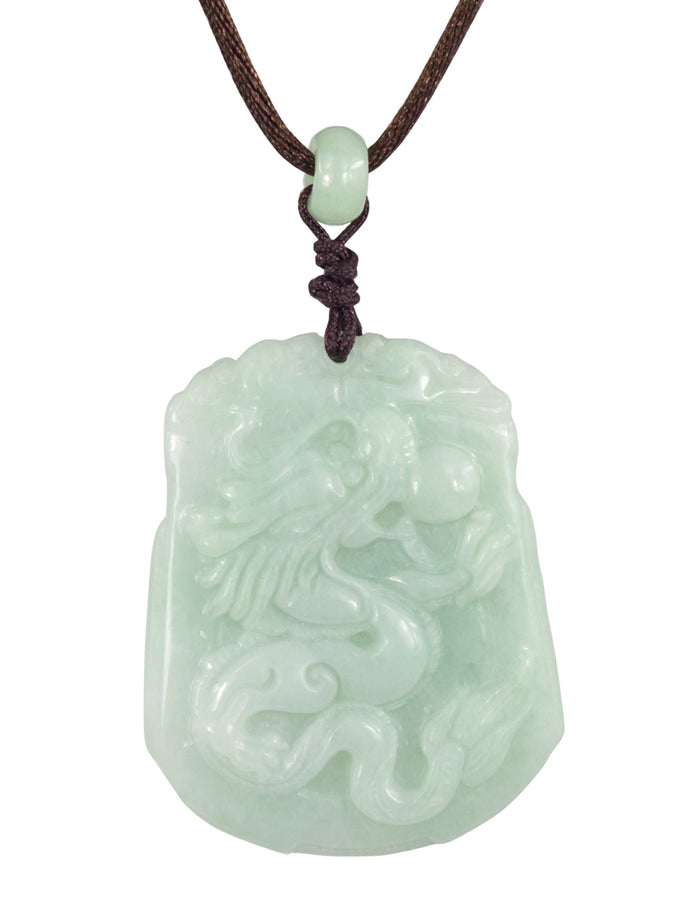 Dragon Phoenix Jade Necklace  | Certified Genuine Grade A Jadeite Jade Pendant Necklace | Dahlia