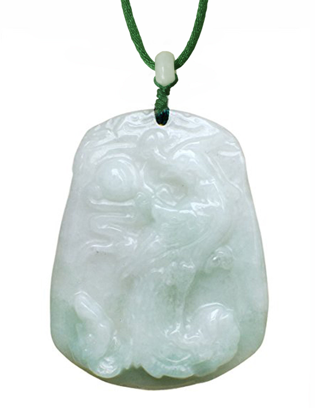 Dragon Phoenix Jade Necklace | Jadeite Jade Pendant Necklace | Dahlia