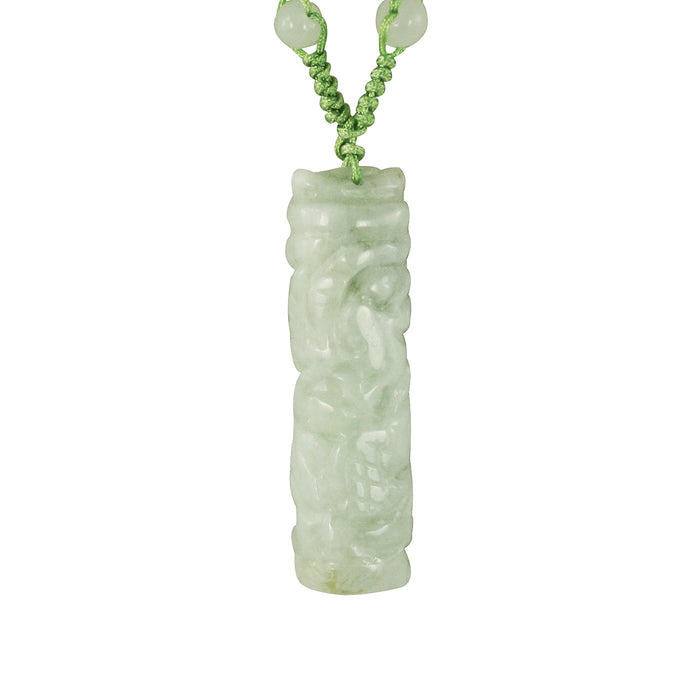 Scroll Jade Necklace | Certified Genuine Grade A Jadeite Jade Pendant Necklace, 12"- 24" | Dahlia