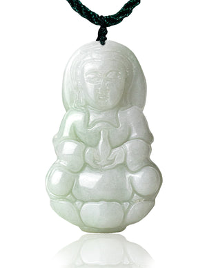 Guan Yin Jade Necklace Pendant Jadeite Jade Green Chinese Good Luck Dahlia Stone Gemstone Certified Genuine fortune