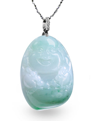 Jade Necklace | Laughing Buddha Jade Pendant Necklace | Dahlia