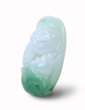 Laughing Buddha Jade Necklace | Certified Genuine Grade A Jadeite Jade Pendant Necklace| Dahlia