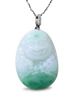 Jade Necklace | Laughing Buddha Jade Pendant Necklace | Dahlia