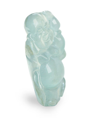 Laughing Buddha Jade Necklace | Certified Genuine Grade A Jadeite Jade Pendant Necklace| Dahlia