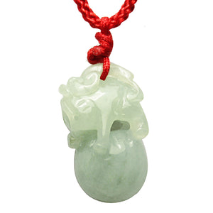 Guardian Pi Xiu Jade Necklace | Certified Genuine Grade A Jadeite Jade Pi Xiu Pendant Necklace | Dahlia