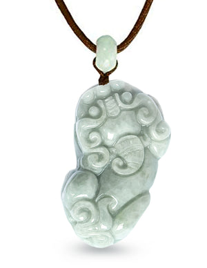 Jade Necklace | Jadeite Grade A Jade Fortune and Prosperity Pi Xiu Dragon Pendant Necklace | Dahlia