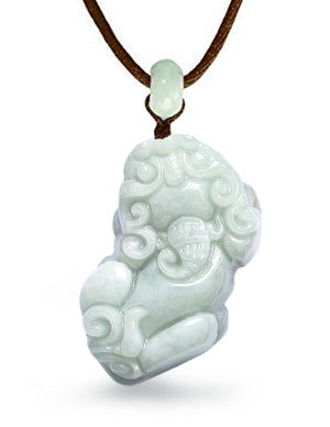 Jade Necklace | Jadeite Grade A Jade Fortune and Prosperity Pi Xiu Dragon Pendant Necklace | Dahlia