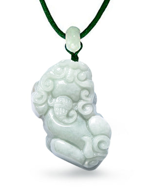 Jade Necklace | Jadeite Grade A Jade Fortune and Prosperity Pi Xiu Dragon Pendant Necklace | Dahlia