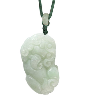 Jade Necklace | Jadeite Grade A Jade Fortune and Prosperity Pi Xiu Dragon Pendant Necklace | Dahlia