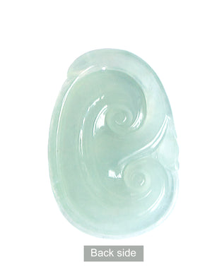 Dahlia Ruyi Jade Necklace, Real Grade A Certified Burma Jadeite for "Dream Comes True"