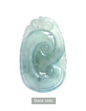 Dahlia Ruyi Jade Necklace, Real Grade A Certified Burma Jadeite for "Dream Comes True"