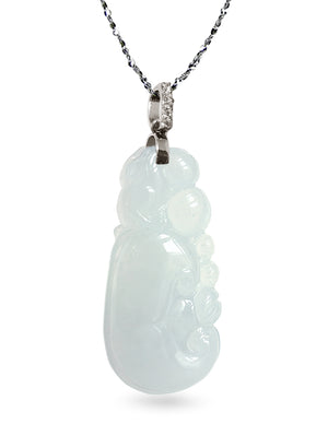 Dahlia Ruyi Jade Necklace, Real Grade A Certified Burma Jadeite for "Dream Comes True"