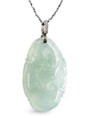 Dahlia Ruyi Jade Necklace, Real Grade A Certified Burma Jadeite for "Dream Comes True"