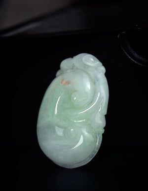 Dahlia Ruyi Jade Necklace, Real Grade A Certified Burma Jadeite for "Dream Comes True"