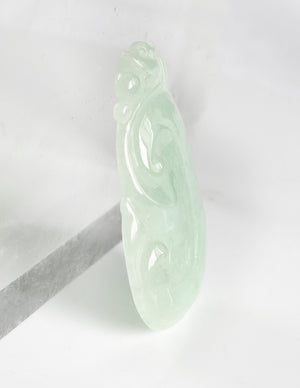 Dahlia Ruyi Jade Necklace, Real Grade A Certified Burma Jadeite for "Dream Comes True"