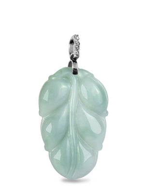 Leaf Jade Necklace | Real Grade A Certified Burma Jadeite for Grace and Prosperity 