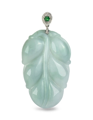 Leaf Jade Necklace | Real Grade A Certified Burma Jadeite for Grace and Prosperity