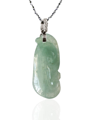 Dahlia Ruyi Jade Necklace, Real Grade A Certified Burma Jadeite for "Dream Comes True"