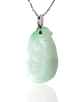 Dahlia Ruyi Jade Necklace, Real Grade A Certified Burma Jadeite for "Dream Comes True"