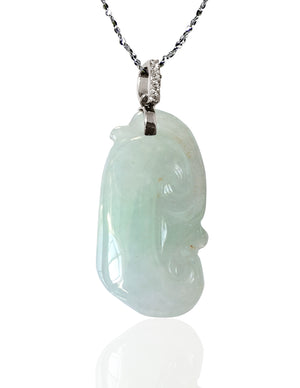 Dahlia Ruyi Jade Necklace, Real Grade A Certified Burma Jadeite for "Dream Comes True"