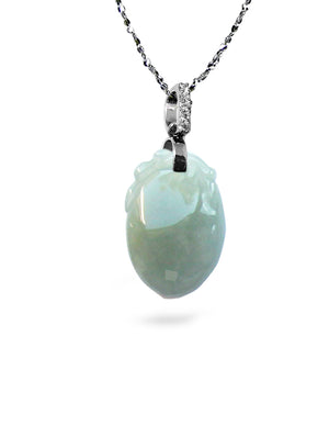 Peach Heart Jade Necklace for Love Prosperity & Longevity | Real Grade A Certified Burma Jadeite | Dahlia