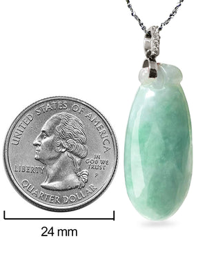 Jade Necklace | Blessing Melon Jadeite Jade Pendant Necklace, 16" + 8" Extender | Dahlia