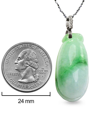 Jade Necklace | Blessing Melon Jadeite Jade Pendant Necklace, 16" + 8" Extender | Dahlia