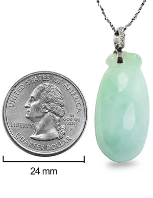 Jade Necklace | Blessing Melon Jadeite Jade Pendant Necklace, 16" + 8" Extender | Dahlia