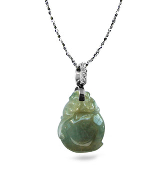 Peach Heart Jade Necklace for Love Prosperity & Longevity | Real Grade A Certified Burma Jadeite | Dahlia