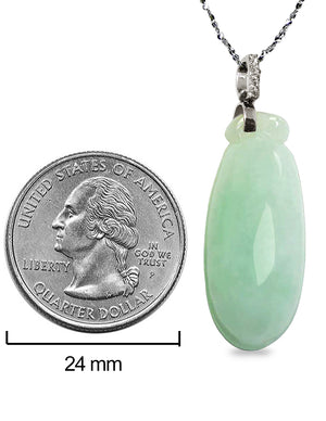 Jade Necklace | Blessing Melon Jadeite Jade Pendant Necklace, 16" + 8" Extender | Dahlia