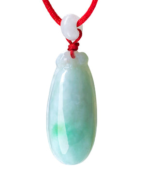 Jade Necklace | Blessing Melon Jadeite Jade Pendant Necklace, 16" + 8" Extender | Dahlia