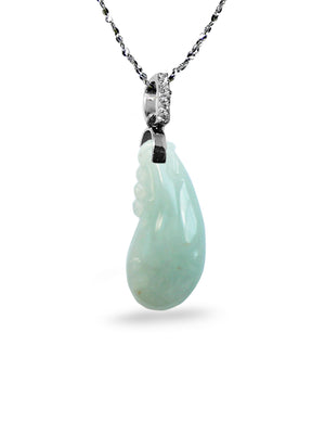 Fu Lu Shou Jade Necklace Pendant Jadeite Jade Green Chinese Good Luck Dahlia Stone Gemstone Certified Genuine fortune