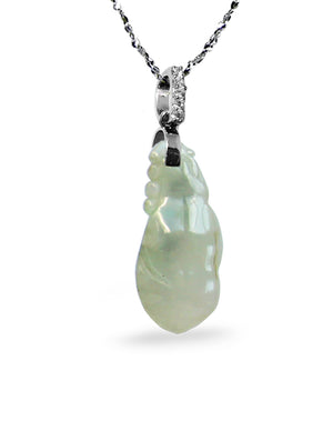 Fu Lu Shou Jade Necklace Pendant Jadeite Jade Green Chinese Good Luck Dahlia Stone Gemstone Certified Genuine fortune