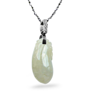 Fu Lu Shou Jade Necklace Pendant Jadeite Jade Green Chinese Good Luck Dahlia Stone Gemstone Certified Genuine fortune