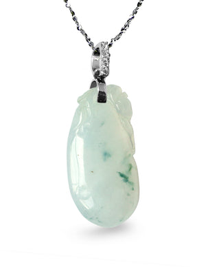 Fu Lu Shou Jade Necklace Pendant Jadeite Jade Green Chinese Good Luck Dahlia Stone Gemstone Certified Genuine fortune