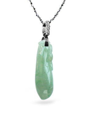 Fu Lu Shou Jade Necklace Pendant Jadeite Jade Green Chinese Good Luck Dahlia Stone Gemstone Certified Genuine fortune