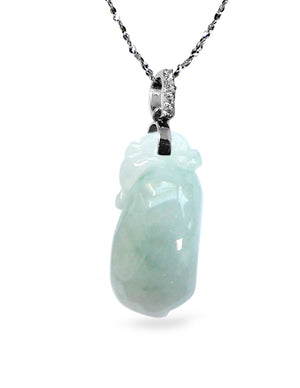 Fu Lu Shou Jade Necklace Pendant Jadeite Jade Green Chinese Good Luck Dahlia Stone Gemstone Certified Genuine fortune