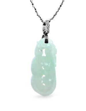 Fu Lu Shou Jade Necklace Pendant Jadeite Jade Green Chinese Good Luck Dahlia Stone Gemstone Certified Genuine fortune