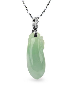 Fu Lu Shou Jade Necklace Pendant Jadeite Jade Green Chinese Good Luck Dahlia Stone Gemstone Certified Genuine fortune