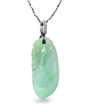 Fu Lu Shou Jade Necklace Pendant Jadeite Jade Green Chinese Good Luck Dahlia Stone Gemstone Certified Genuine fortune