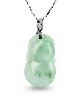 Fu Lu Shou Jade Necklace Pendant Jadeite Jade Green Chinese Good Luck Dahlia Stone Gemstone Certified Genuine fortune