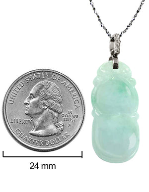 Fu Lu Shou Jade Necklace Pendant Jadeite Jade Green Chinese Good Luck Dahlia Stone Gemstone Certified Genuine fortune